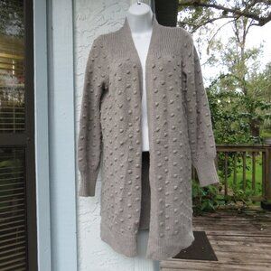 Calvin Klein Long Knobby Open front Long sleeved Womans Sweater Small Gray